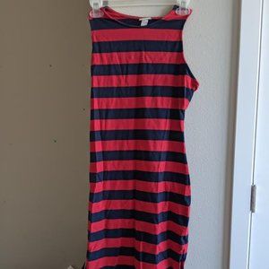 Red and Blue Stripped Maxi Dress Women's Medium